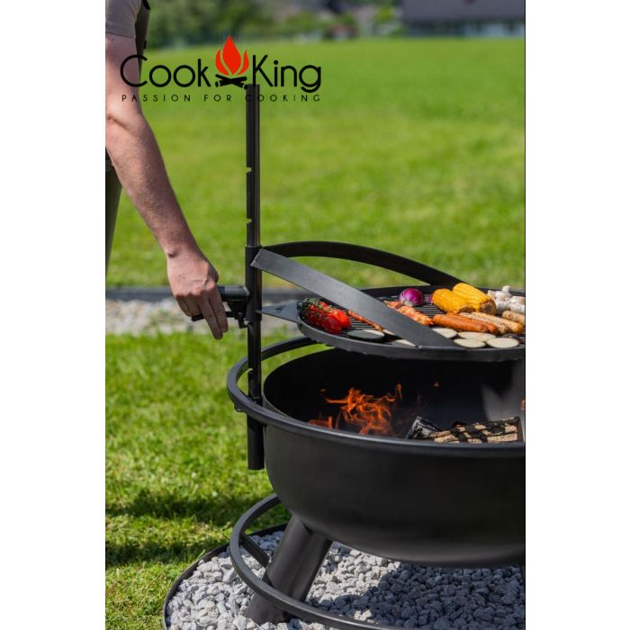 Rost aus natürlichem Stahl 50 cm mit einem Griff für Feuerschale Montana X