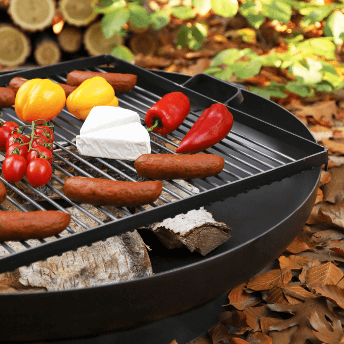 Grillrost aus Rohstahl 44x44 cm für Feuerschale 60 cm