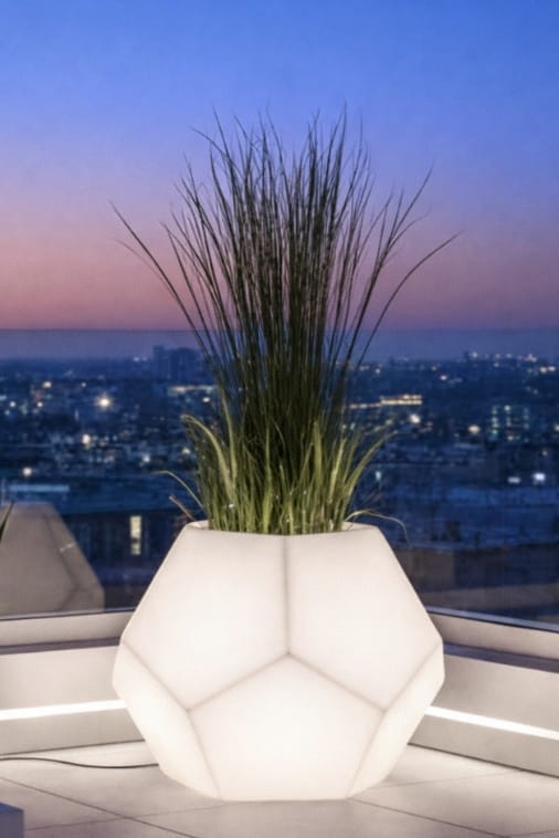 Beleuchteter moderner LED-Blumentopf Alma Light 53 cm – Kaltweiß 6000K