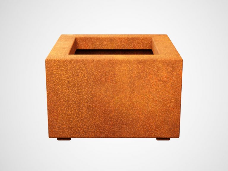Metall-Pflanzkübel aus Cortenstahl BAJO 1 (45×45×30 cm)