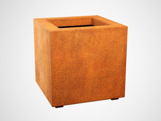 Metall-Pflanzkübel aus Cortenstahl CUBO 2 (45×45×45 cm)