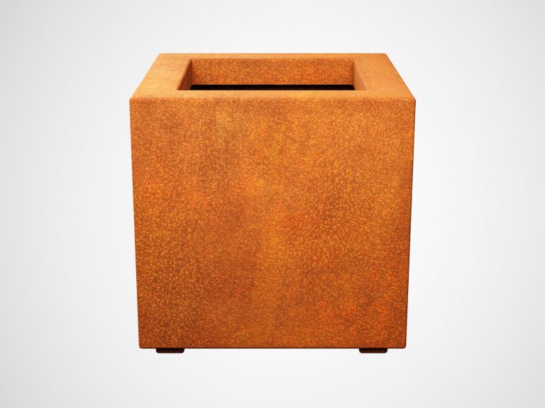 Metall-Pflanzkübel aus Cortenstahl CUBO 2 (45×45×45 cm)