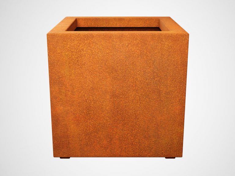 Metall-Pflanzkübel aus Cortenstahl CUBO 3 (60×60×60 cm)