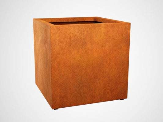 Metall-Pflanzkübel aus Cortenstahl CUBO 4 (90×90×90 cm)