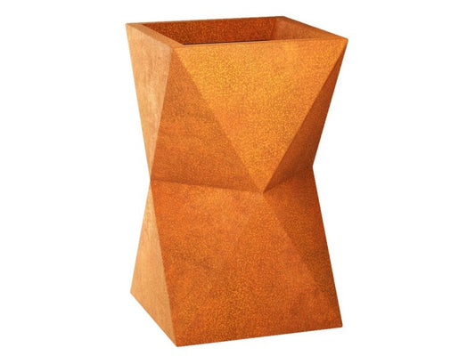 Geometrischer Cortenstahl-Pflanzkübel AMPOLLETA S (45×45×82,5 cm)