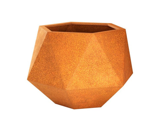 Geometrischer Cortenstahl-Pflanzkübel HEXAGON L (115,2×100×80 cm)