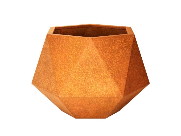 Geometrischer Cortenstahl-Pflanzkübel HEXAGON L (115,2×100×80 cm)