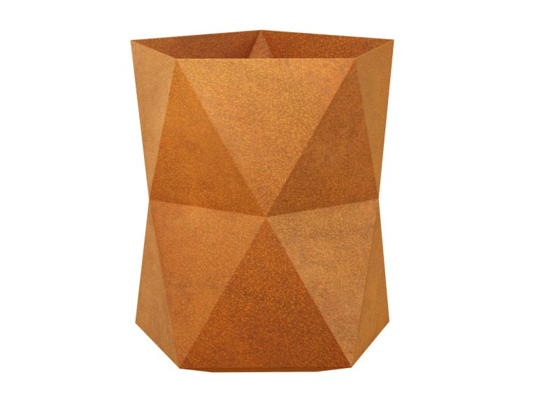 Geometrischer Cortenstahl-Pflanzkübel BELLEZA (73×73×92 cm)