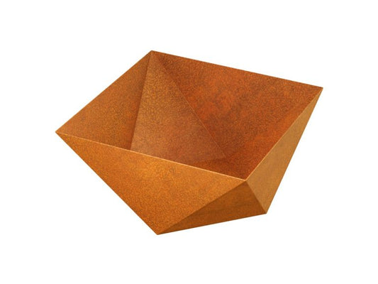 Geometrischer Cortenstahl-Pflanzkübel CUBETA (60×60×40 cm)