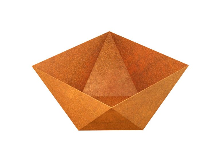 Geometrischer Cortenstahl-Pflanzkübel CUBETA (60×60×40 cm)