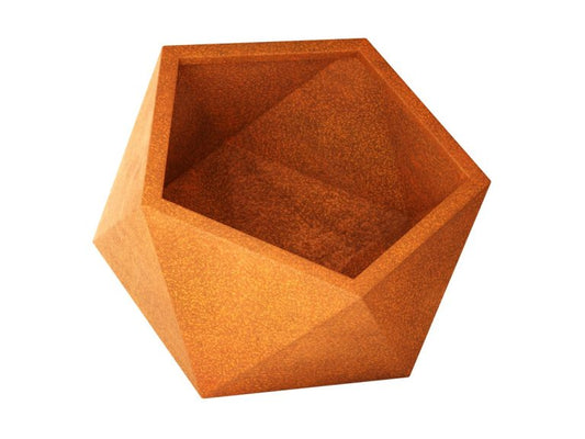 Geometrischer Cortenstahl-Pflanzkübel PENTAGON S (60×60×50 cm)