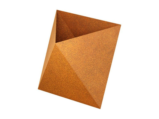 Geometrischer Cortenstahl-Pflanzkübel TRIANGULO (60×60×60 cm)