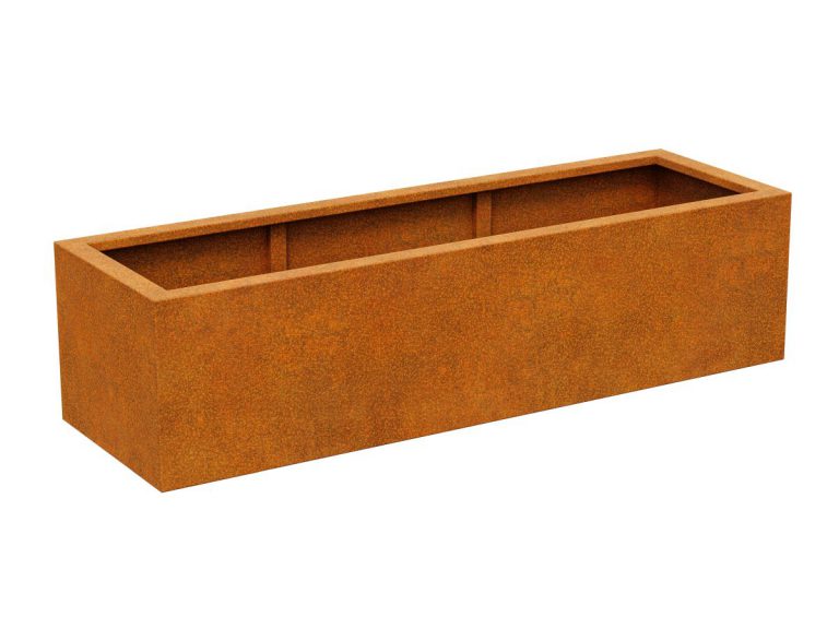 Cortenstahl-Pflanzkübel ohne Boden NOFONDO 4 (160×50×40 cm)