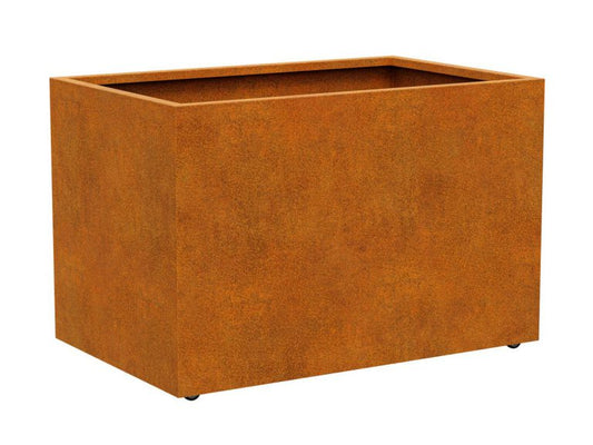 Cortenstahl-Pflanzkübel auf Rollen MOVIL 4 (140×90×90 cm))