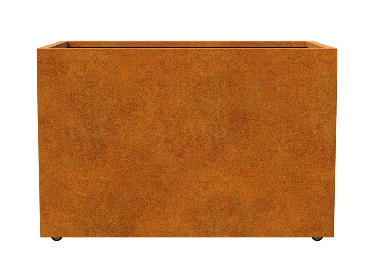 Cortenstahl-Pflanzkübel auf Rollen MOVIL 4 (140×90×90 cm))