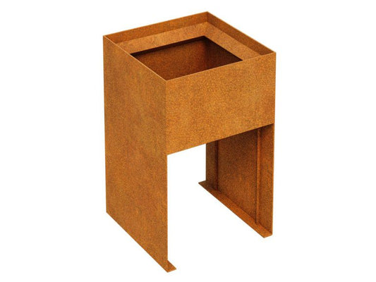 Cortenstahl-Pflanzkübel PLANTA 10 mit schrägem Rand (50 × 50 × 80 cm)