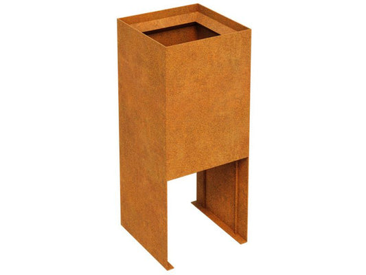 Cortenstahl-Pflanzkübel PLANTA 12 mit schrägem Rand (50 × 50 × 120 cm)
