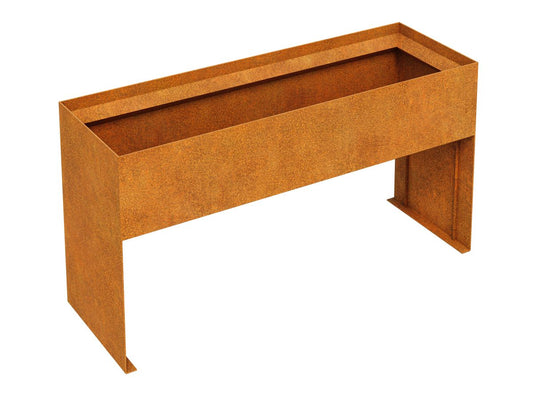 Cortenstahl-Pflanzkübel PLANTA 16 mit schrägem Rand (50 × 100 × 120 cm)
