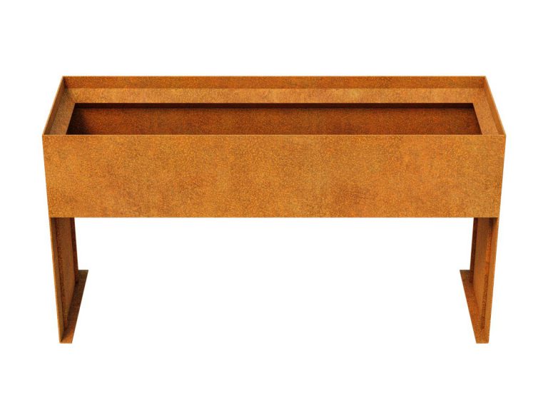 Cortenstahl-Pflanzkübel PLANTA 16 mit schrägem Rand (50 × 100 × 120 cm)