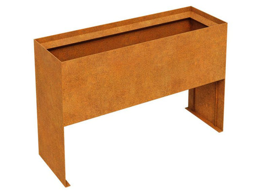 Cortenstahl-Pflanzkübel PLANTA 17 mit schrägem Rand (50 × 150 × 100 cm)