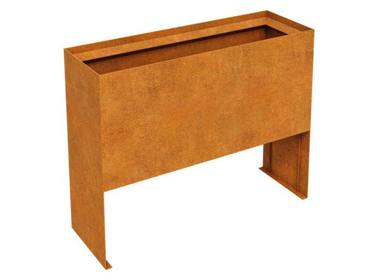 Cortenstahl-Pflanzkübel PLANTA 18 mit schrägem Rand (50 × 150 × 120 cm)