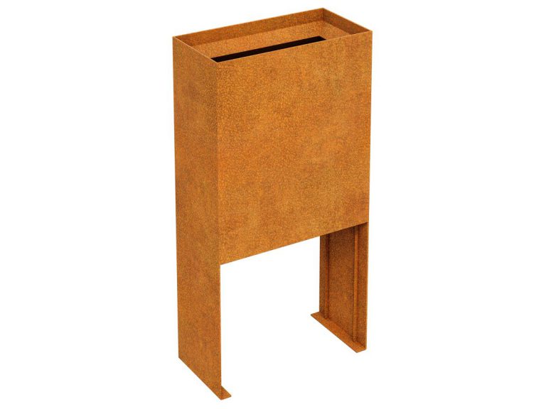 Cortenstahl-Pflanzkübel PLANTA 3 mit schrägem Rand (30 × 60 × 120 cm)