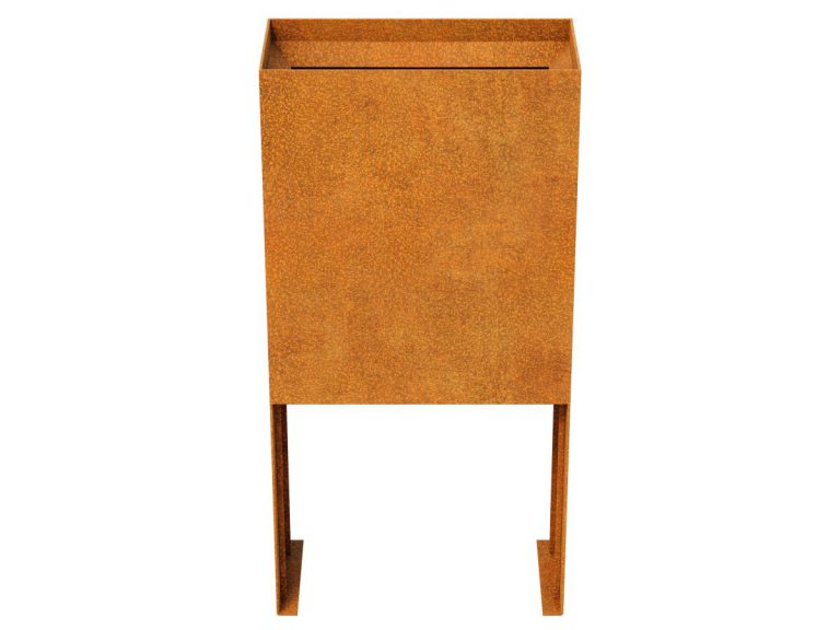 Cortenstahl-Pflanzkübel PLANTA 3 mit schrägem Rand (30 × 60 × 120 cm)