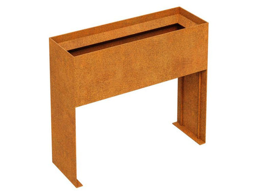 Cortenstahl-Pflanzkübel PLANTA 4 mit schrägem Rand (30 × 90 × 80 cm)