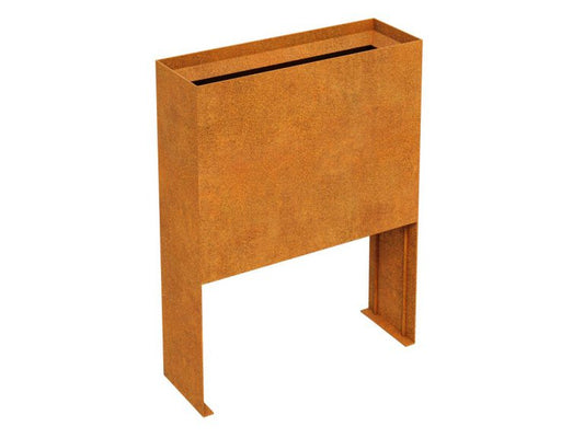 Cortenstahl-Pflanzkübel PLANTA 6 mit schrägem Rand (30 × 90 × 120 cm)
