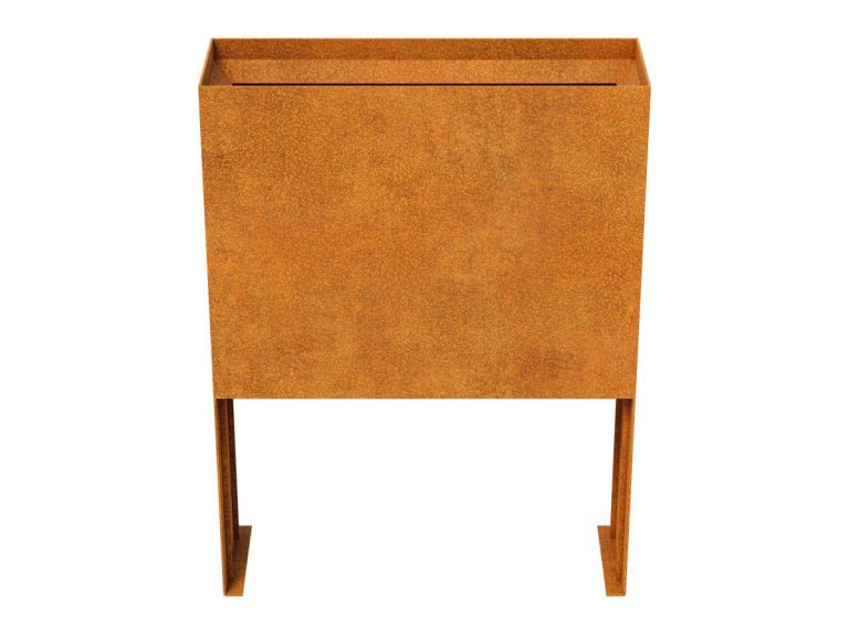 Cortenstahl-Pflanzkübel PLANTA 6 mit schrägem Rand (30 × 90 × 120 cm)