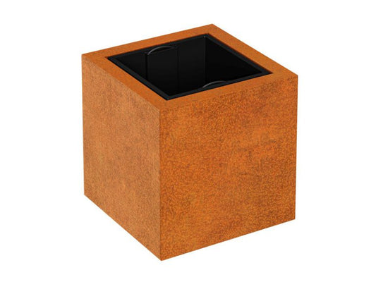 Cortenstahl-Pflanzkübel mit Einsatz DEPO 1 (45×45×45 cm)