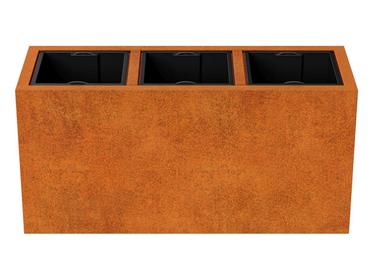 Cortenstahl-Pflanzkübel mit Einsatz DEPO 10 (125×45×60 cm)