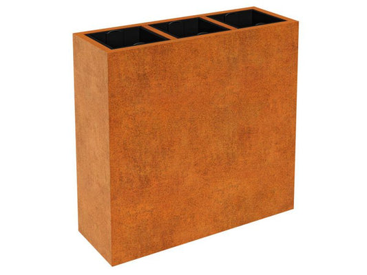 Cortenstahl-Pflanzkübel mit Einsatz DEPO 12 (125×45×120 cm)
