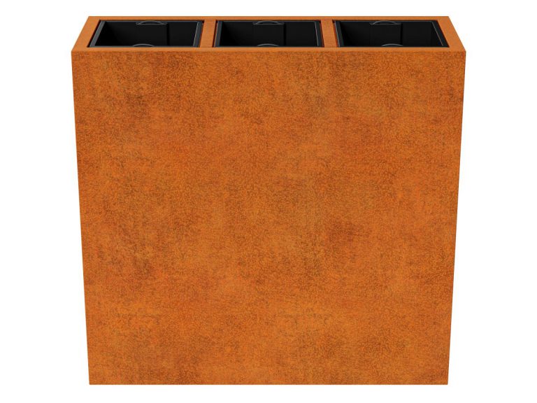 Cortenstahl-Pflanzkübel mit Einsatz DEPO 12 (125×45×120 cm)