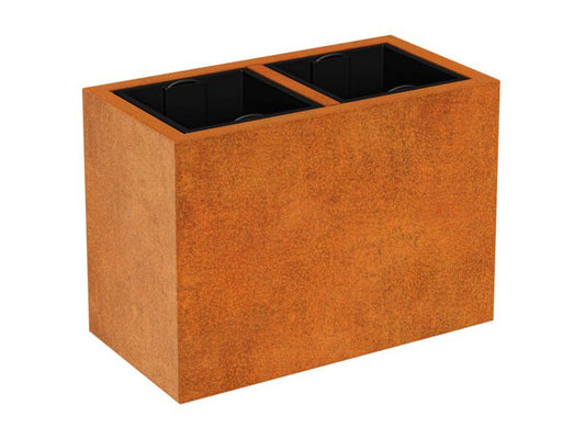 Cortenstahl-Pflanzkübel mit Einsatz DEPO 6 (85x45x60 cm)