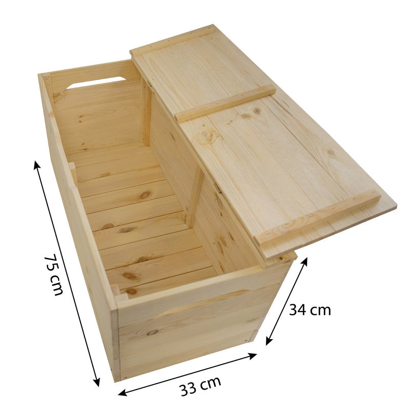 Holz-Gartenkiste 88L – Aufbewahrungsbox aus Naturholz