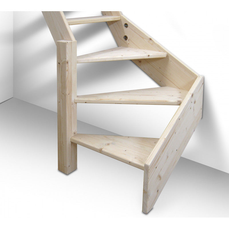 Müllertreppe aus Holz – "Kopenhaga 545" – links gewendelt