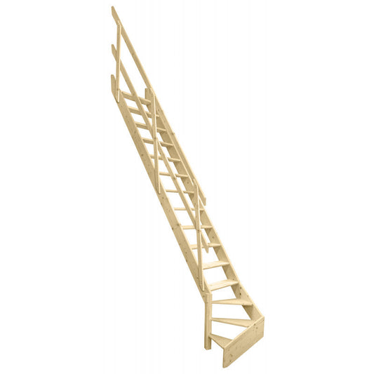 Müllertreppe aus Holz – "Kopenhaga 645" – links gewendelt  4STEP