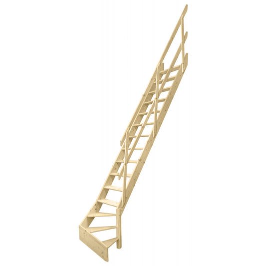 Müllertreppe aus Holz – "Kopenhaga 545" – rechts gewendelt