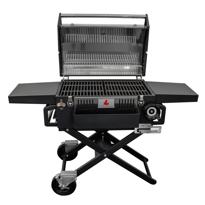 Großer Holzkohlengrill LUX 139 × 57 × 100 cm–Premium-Stahl mit Gusseisenrost