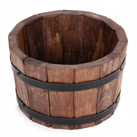 HOLZPFLANZKÜBEL 28XH17 NIEDRIG FARBE NUSSBAUM