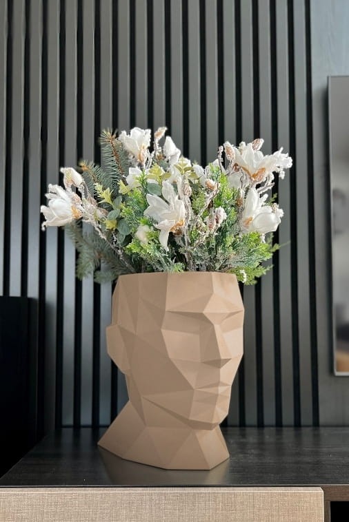 Design-Blumentopf Kopf Adonis 40 cm mit Innenboden