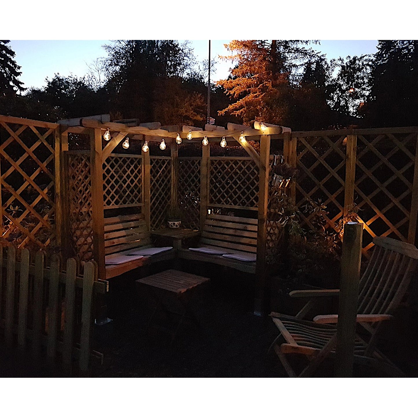 Milton Doppelpergola mit Bank