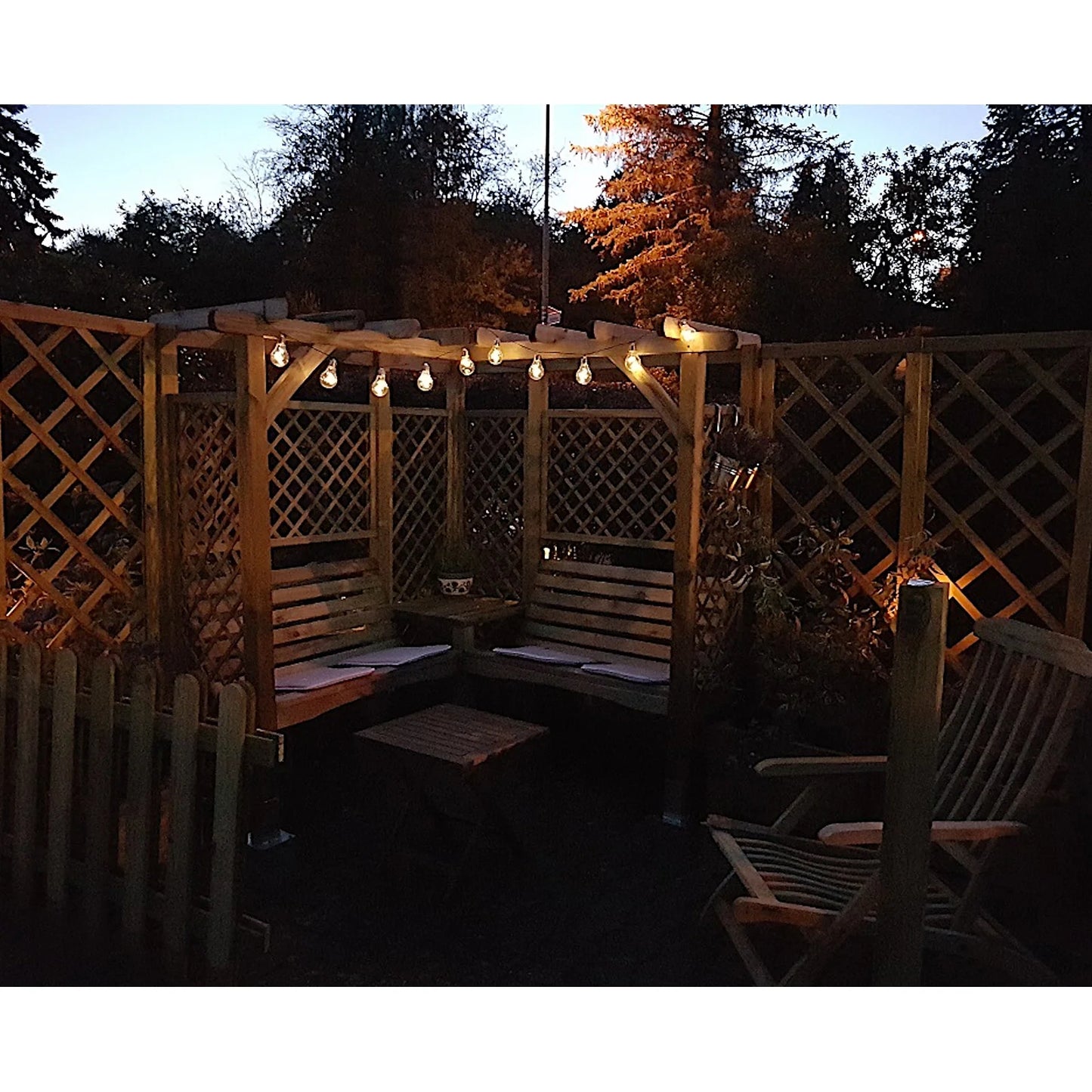Milton Doppelpergola mit Bank