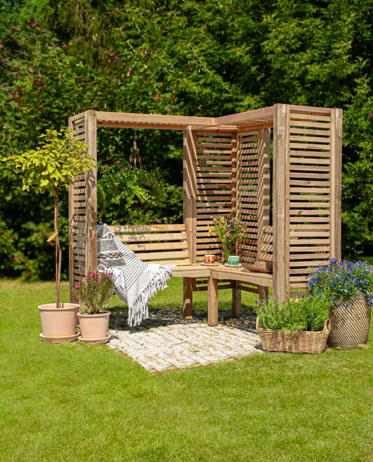 Milton 2 Doppelpergola mit Bank