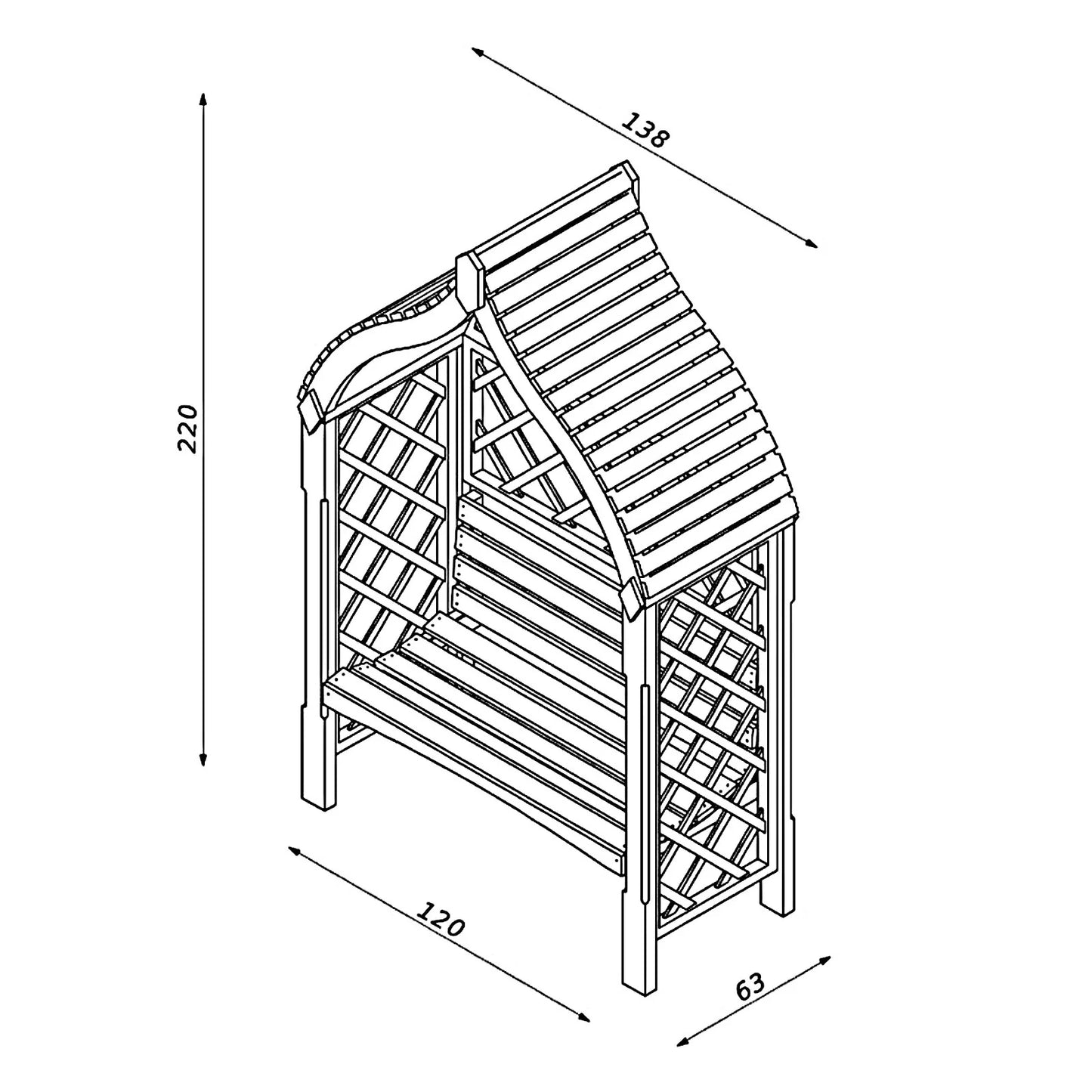 Pergola mit Omega-Dach Siena
