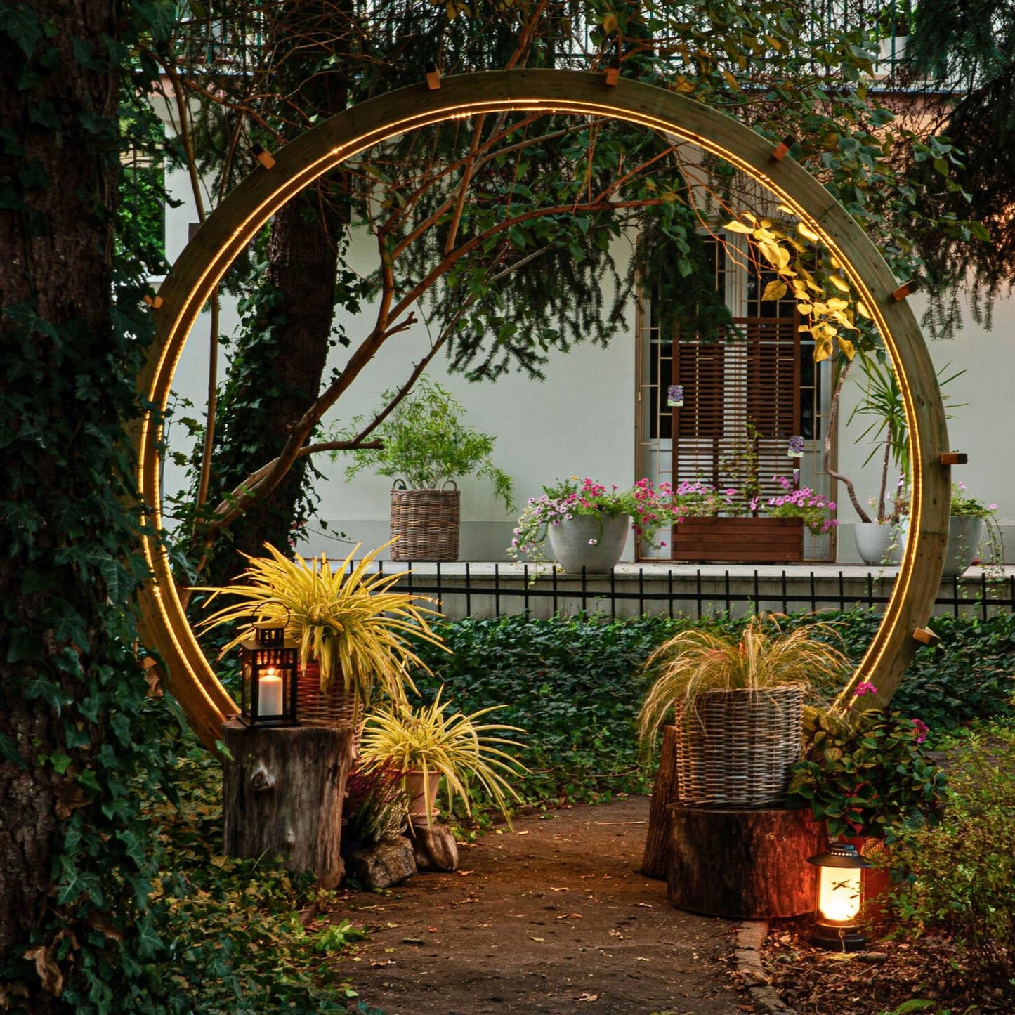 Runde Pergola aus Holz