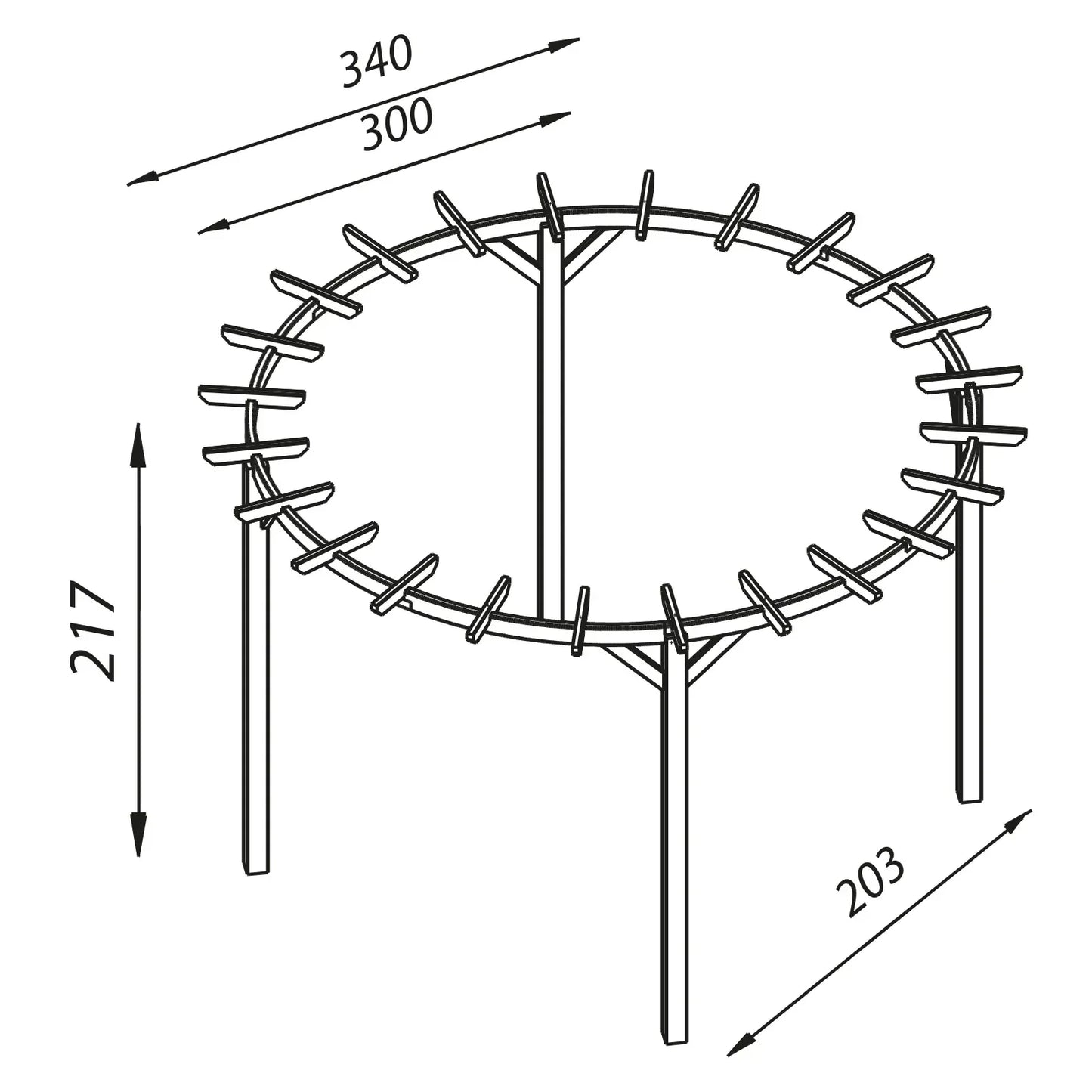 Runde Pergola aus Holz 2