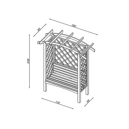 Linton Pergola mit Bank