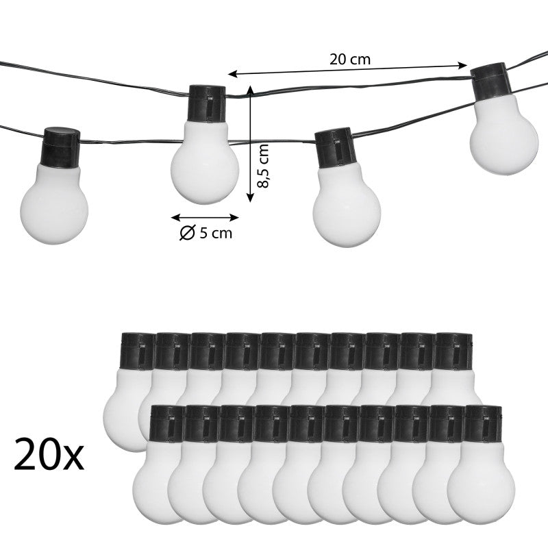 Solar-Lichterkette für den Garten – 20 hängende LED-Lampen